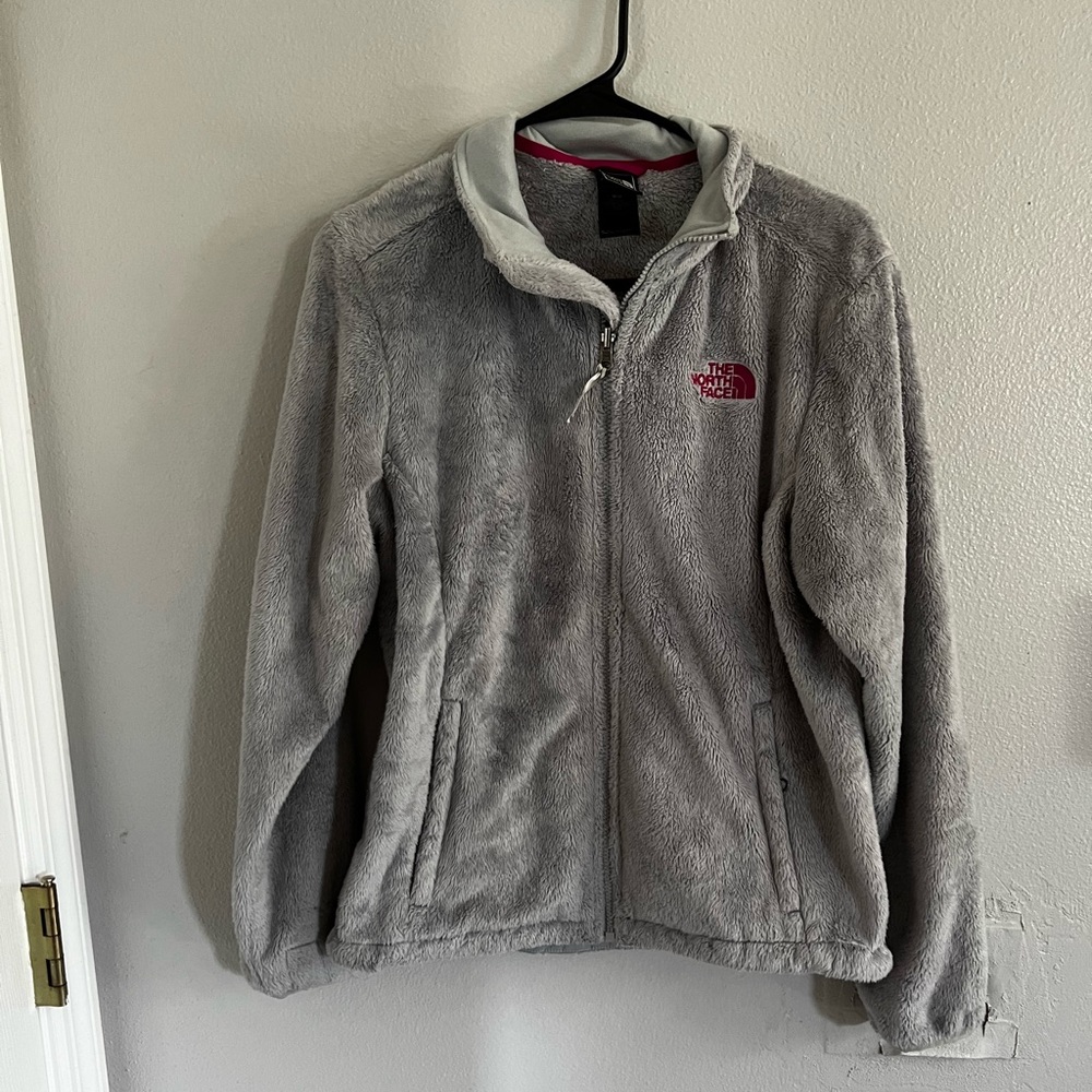The North Face grey fuzzy jacket